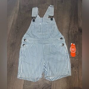 Wonder Nation Striped Kids Overalls in Blue and White